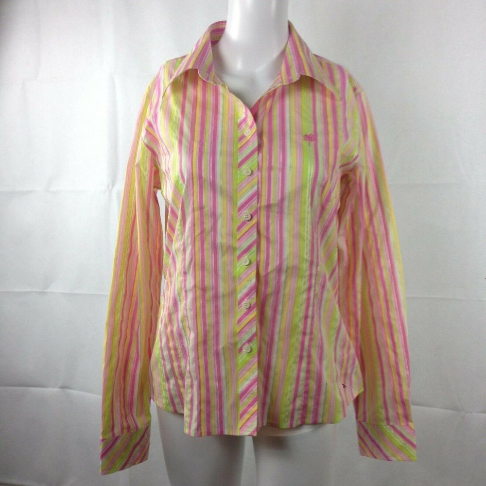 Lilly Pulitzer Pink Striped Cotton Stretch Top 10